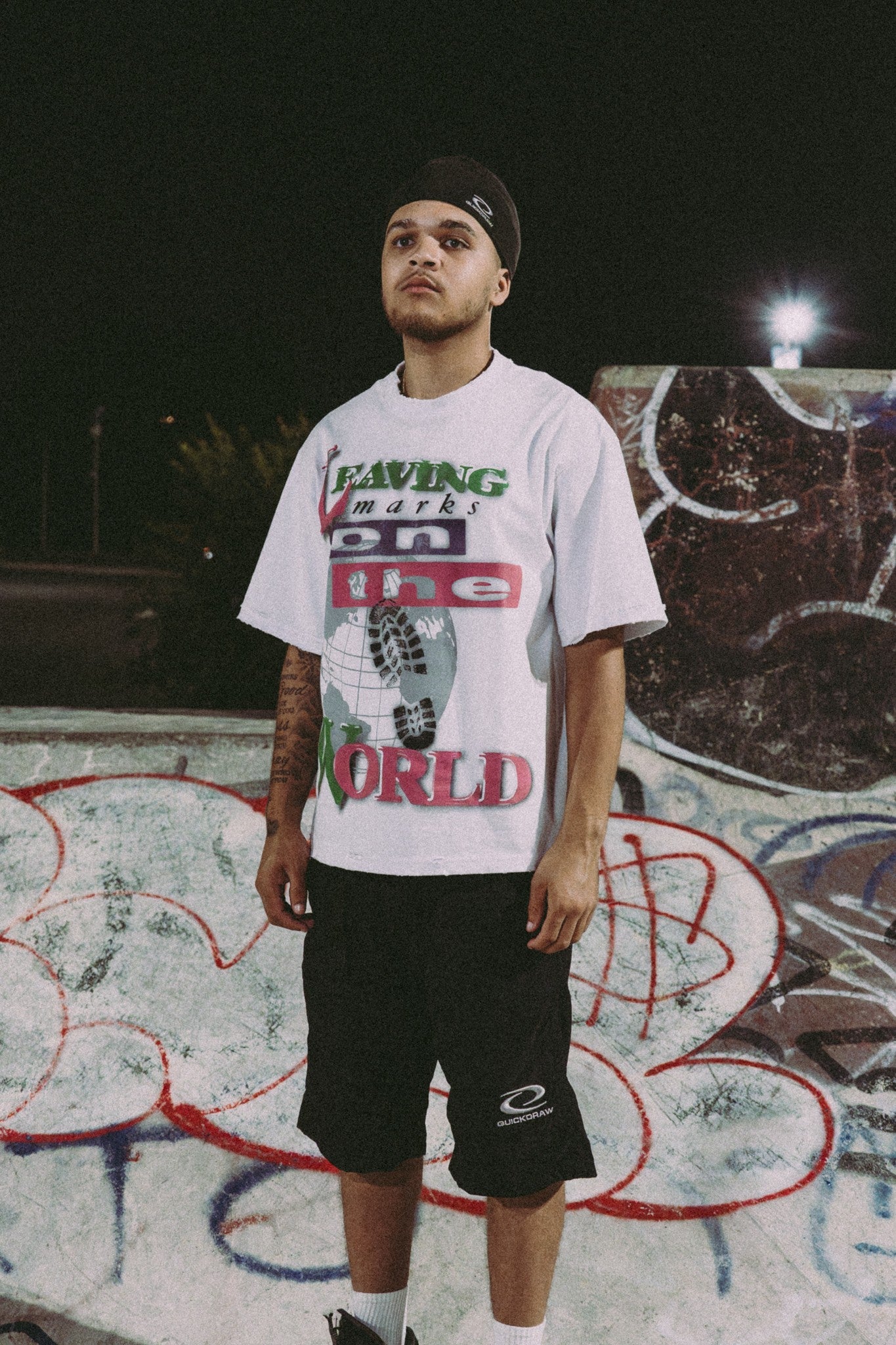 'Utility Black' Nylon Cargo Shorts