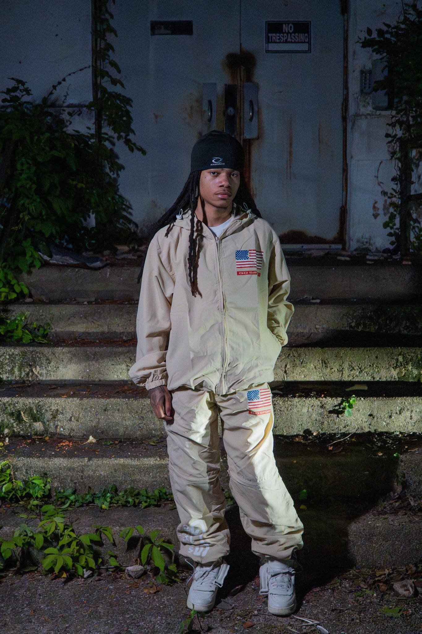 Convertible USA Track Pants "Sand Dune"